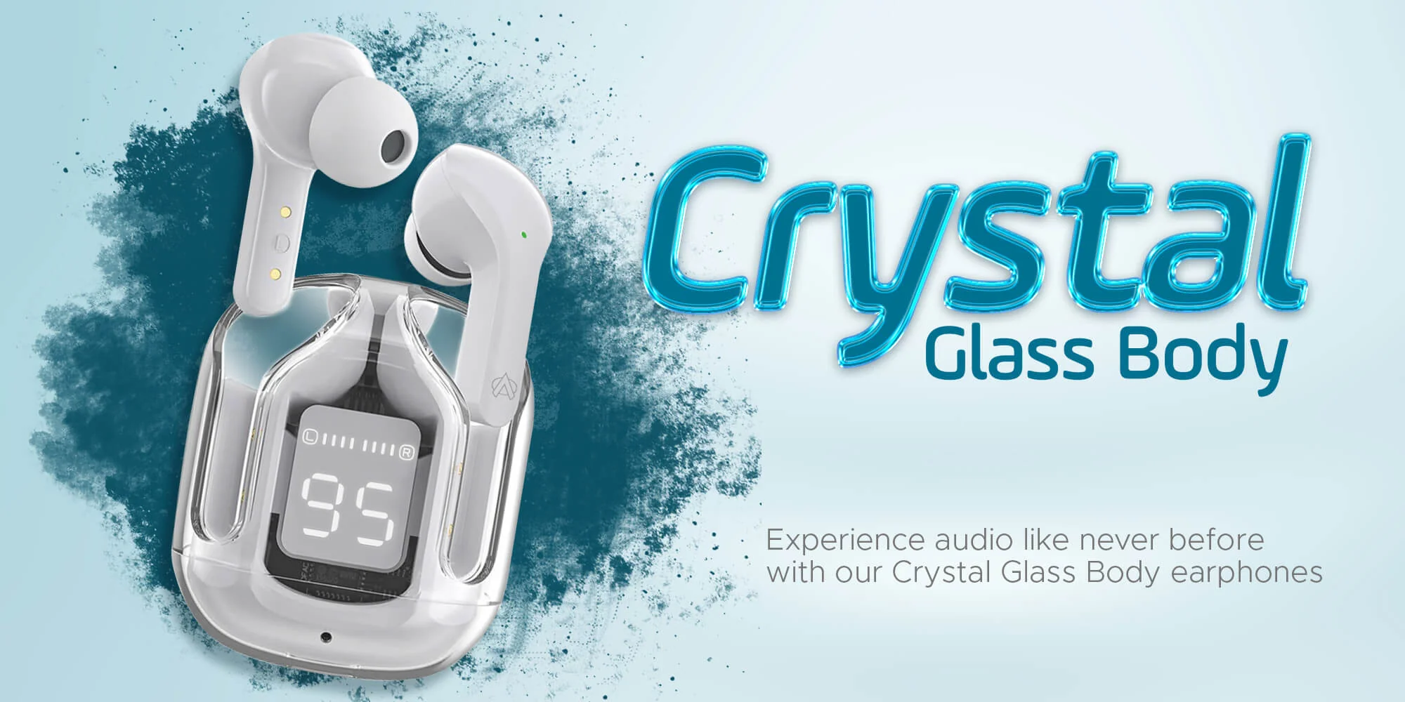 Air31 Earbuds Wireless Crystal Transparent Bluetooth 5.3