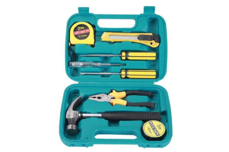 9-Piece Stainless Steel Tool Kit with Case - Professional Hardware Tools Set