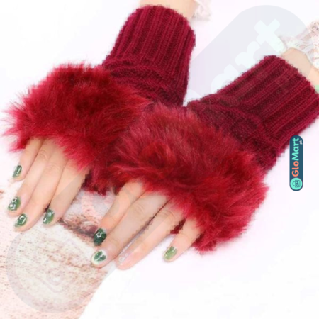 Stylish Winter Faux Rabbit Fur Gloves for Women