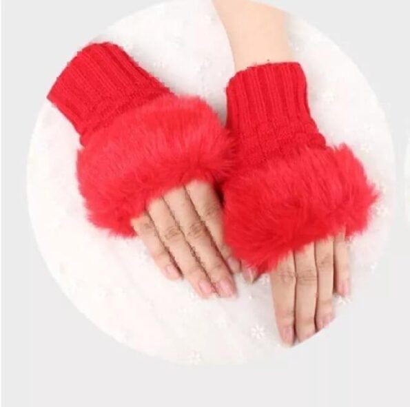 Stylish Winter Faux Rabbit Fur Gloves for Women - Image 3