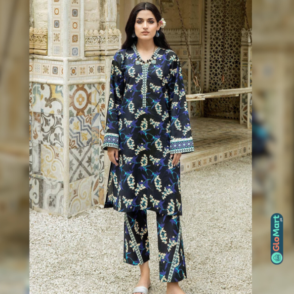 Safwa 2-Piece Unstitched Cambric Printed Suit - Image 2