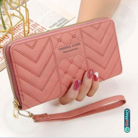 Women's Leather Textured Bi-Fold Long Wallet