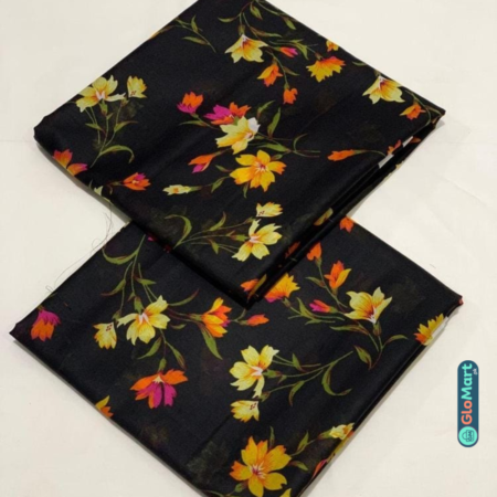 2 Pcs Women's Unstitched Lawn Printed Suit