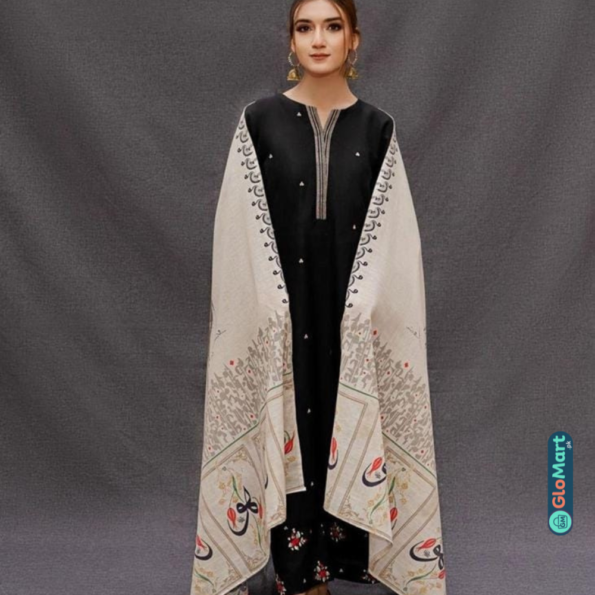 3 Pcs Women's Stitched Lawn Embroidered Suit 5 3 Pcs Women's Stitched Lawn Embroidered Suit - Image 5