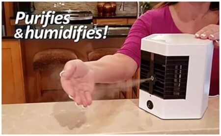 arctic air ultra pro evaporative air cooler fan portable 4 in 1 cooling solution with humidifier air purifier and adjustable airflow effortless cooling and enhanced comfort 6
