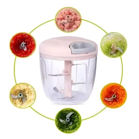 multifunction 5 blade grinder chopper hand pull speedy manual food chopper hand pull string vegetable cutter mincer mixer blender shredder to chop fruits meat onions nuts ginger herbs garli 2 3