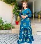 2-pcs-dress-flower-shrara-print – 1