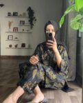 2-pcs-womens-stitched-petal-print-lawn-casual-wear-for-women – 1