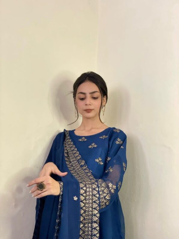 3pcs Shafoon Embroidered Maxi Wedding Season - Image 7