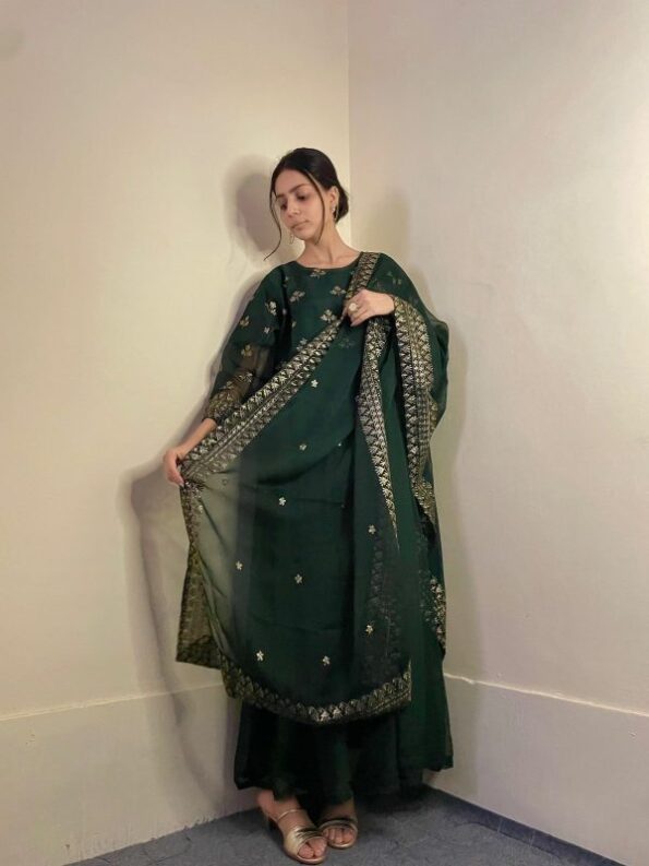 3pcs Shafoon Embroidered Maxi Wedding Season - Image 6