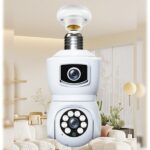 4k-wireless-wifi-dual-lens-security-camera-with-3mp-lens-bulb-camera-360-degree-rotation – 3