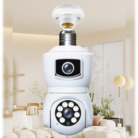 4k Wireless Wifi Dual-lens Security Camera With 3mp Lens | Bulb Camera