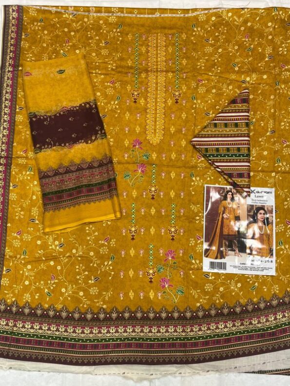 Alkaram Lawn Unstitched Collection 3 Pieces Casual Wear Collection - Image 2