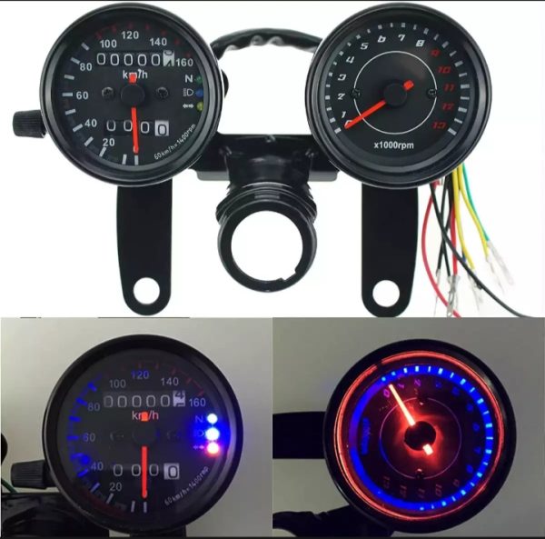 Cafe Racer Style Double Meter Imported Product For Motorcycle - Image 2