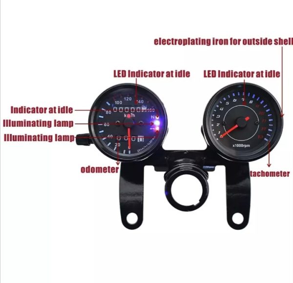 Cafe Racer Style Double Meter Imported Product For Motorcycle - Image 3