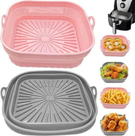 Collapsible Silicone Air Fryer Square For Baking Roasting Cooking