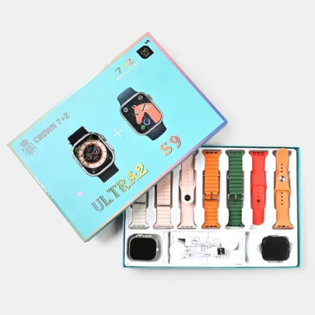 Crown 7+2 Couple Smart Watch | Ultra Watch 2.09” & S9 Watch 1.9” | Watch For Couples