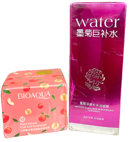 Bioaqua Peach Gel Cream & Mexican Daisy Deep Moisturizing Cleanser