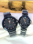 Fitros Couple Watch | New Wrist Watch For Both Men & Women (2 black)