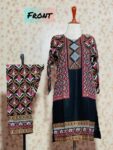 jacket-print-summer-arabic-lenin-2-pcs-stitched-suit-for-womens-and-girls – 1