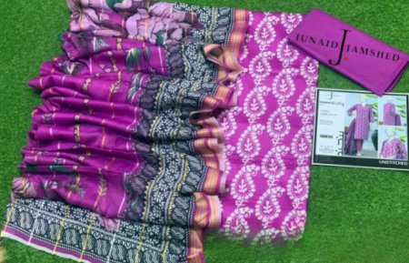 junaid Jamshed” Printed Lawn | Unstitched Collection 3 Pieces