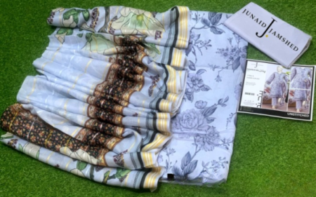 junaid Jamshed” Printed Lawn | Unstitched Collection 3 Pieces
