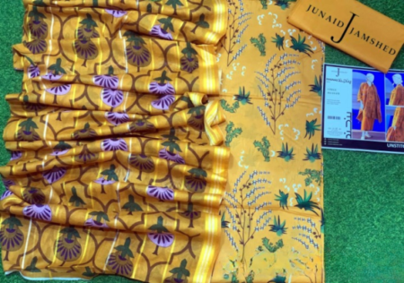 junaid Jamshed” Printed Lawn | Unstitched Collection 3 Pieces