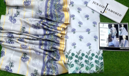 “junaid Jamshed” Printed Lawn | Unstitched Collection 3 Pieces Casual Wear| Summer