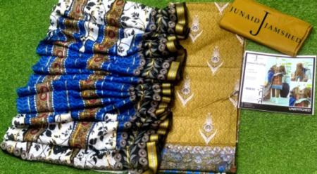 “junaid Jamshed” Printed Lawn | Unstitched Collection 3 Pieces Casual Wear| Summer