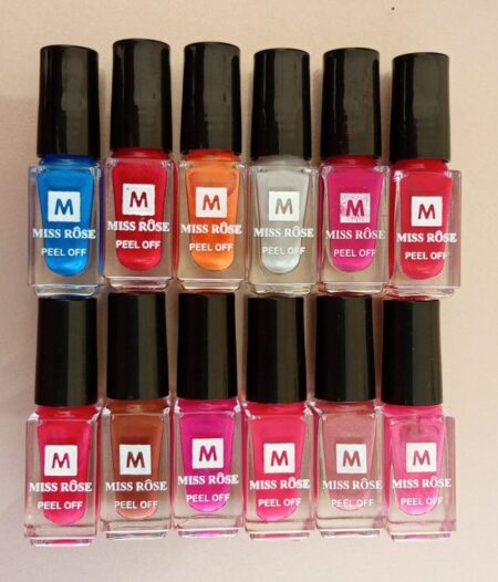 Pack Of 12 Nail Polishes Miss Rose Nail Polish Peel Off