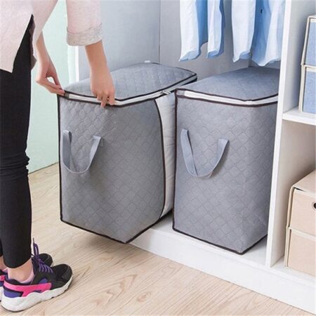 Pack Of 2 Portable Bamboo Charcoal Clothes Blanket Large Folding Bag