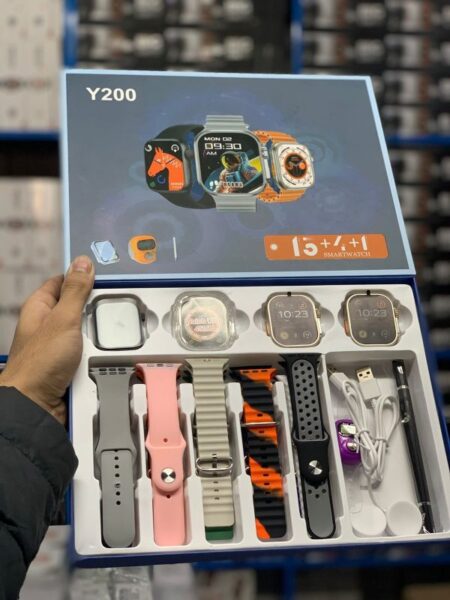 Y200 Smart Watch | 3 Watches | 13 Straps | Silicone Case |3 In 1 Combo Deal
