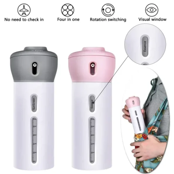 4 Lotion Bottles In 1 Refillable Travel Dispenser Bottle Liquid Lotion - Image 7