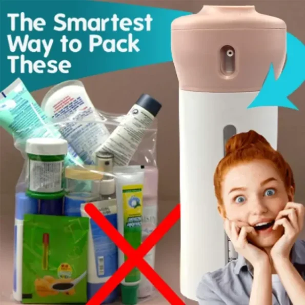 4 Lotion Bottles In 1 Refillable Travel Dispenser Bottle Liquid Lotion - Image 4