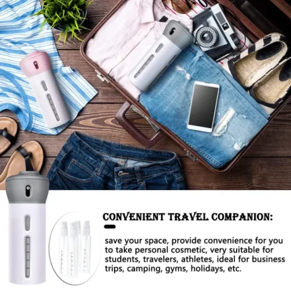 4 Lotion Bottles In 1 Refillable Travel Dispenser Bottle Liquid Lotion - Image 5