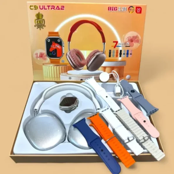 C9 Ultra 2 Smart Watch With & 7 Straps And P9 Headphones 2 C9 Ultra 2 Smart Watch With & 7 Straps And P9 Headphones - Image 2