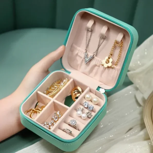 Jewelry Storage Box Leather Jewelry Stand Earrings Ring Box - Image 6