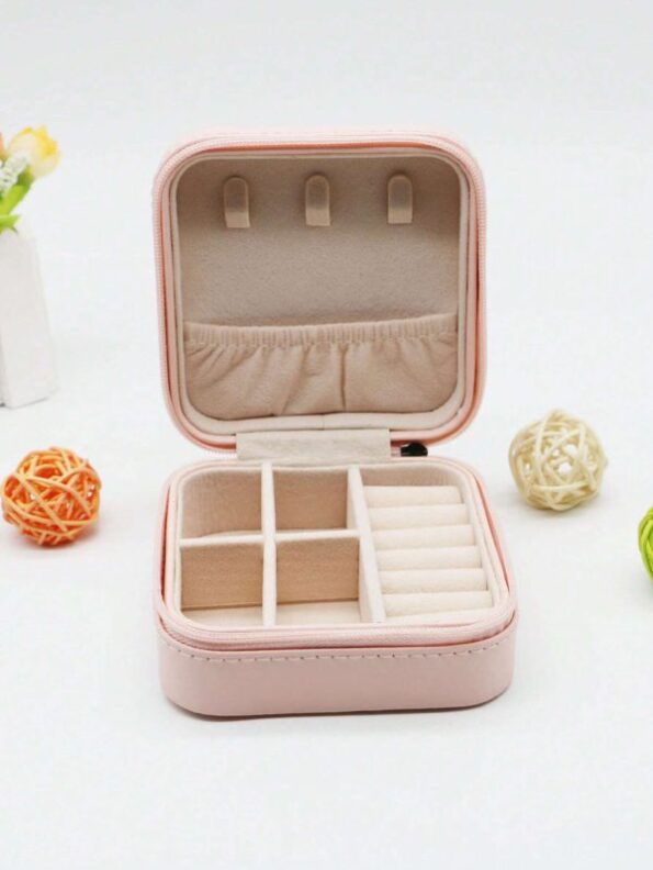 Jewelry Storage Box Leather Jewelry Stand Earrings Ring Box - Image 2