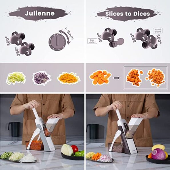Mandoline Food Slicer Vegetable Cutter, Safe Food Chopper - Image 5