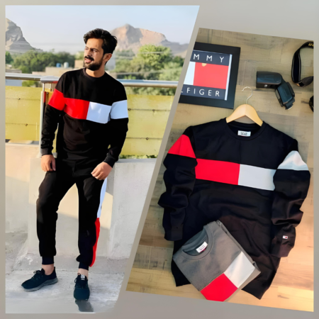 2 Pcs Men's Stitched Polyester Printed Track Suit – Summer Slim Fit
