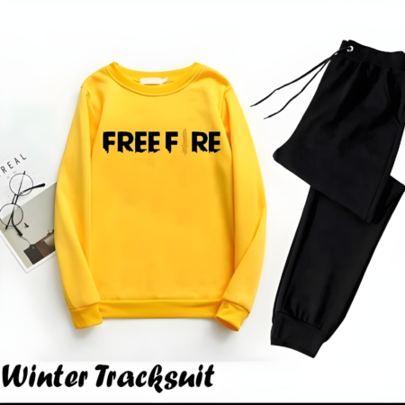 2 Pcs Men's Micro Polyester Printed Track Suit – Yellow & Black