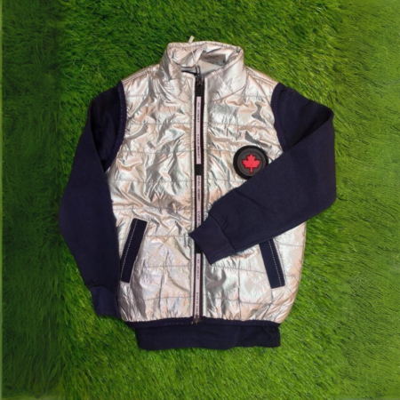 1 Pc Boy's Stitched Parachute Plain Jacket with Inner Fleece Shirt