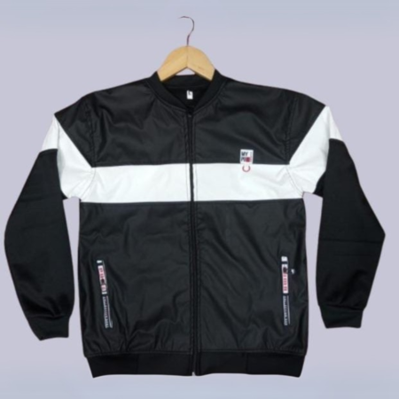Men's Black Plain Rexine Biker Jacket – Stylish and Versatile Outerwear