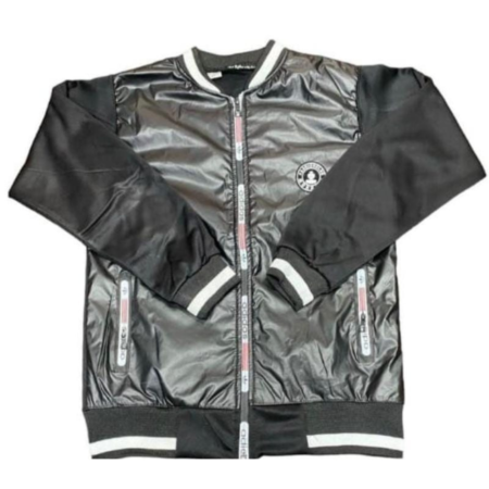 Men's Black Micro Terry Plain Jacket – Sleek and Versatile Outerwear