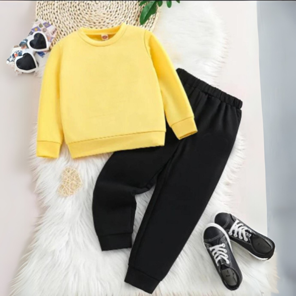2 Pcs Kid's Polyester Printed Tracksuit (Wild Boy) – Yellow & Black 2 2 Pcs Kid's Polyester Printed Tracksuit (Wild Boy) – Yellow & Black - Image 2