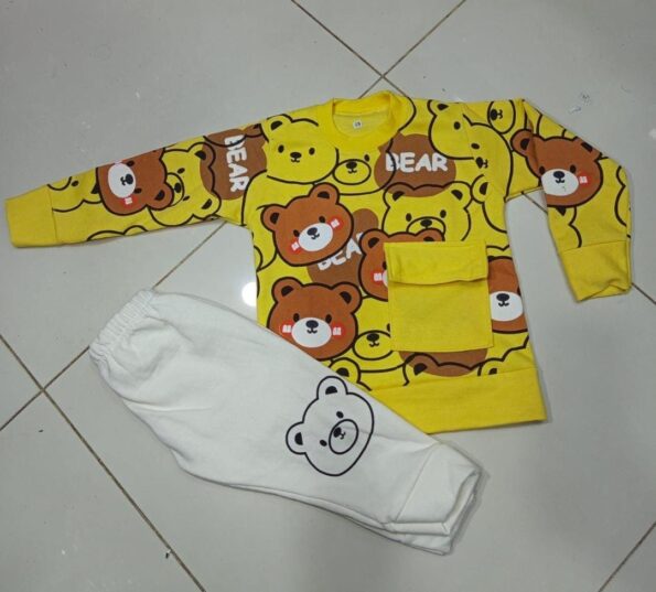 Unisex Printed Fleece Tracksuit Set for Kids - 2 Pcs (Shirt & Trouser) - Image 2