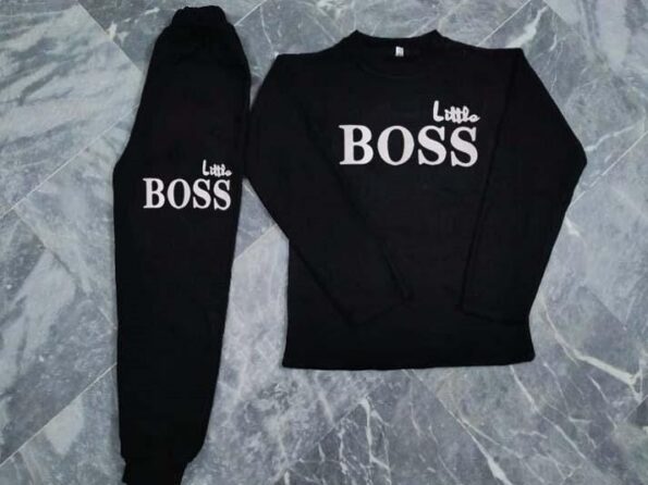 2 Pcs Boy's Micro Printed Tracksuit – Stylish & Comfortable Winter Set - Image 3
