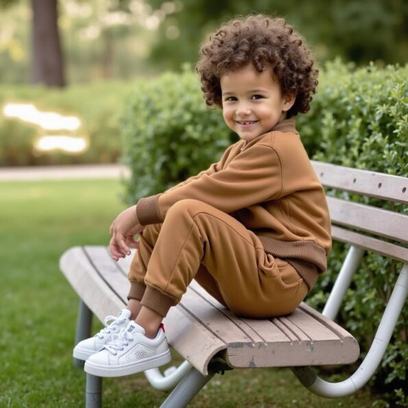 2 Pcs Boy's Polyester Printed Tracksuit with Shorts - Image 2
