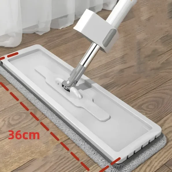 Hands-Free Flat Mop with Washable Microfiber Pad