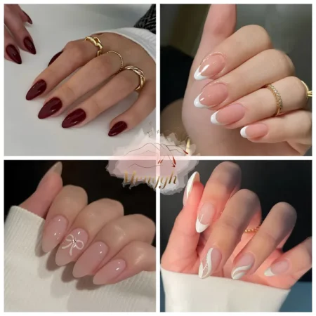 24 Pcs Reusable Press-On False Nails Set